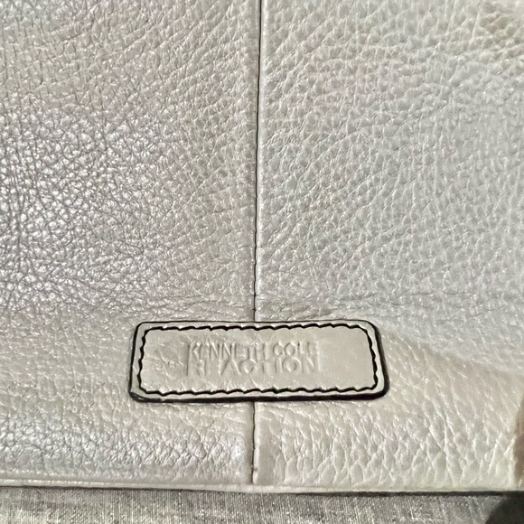 Kenneth Cole Bag, Leather Clutch, Bag With Gunmetal Chain And Studs - Picture 5 of 9